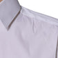 Dolce & Gabbana White Cotton Long Sleeve GOLD Dress Shirt