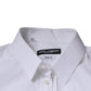 Dolce & Gabbana White Cotton Long Sleeve GOLD Dress Shirt