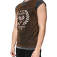 Dolce & Gabbana Brown Cotton Crew Neck Sleeveless T-shirt