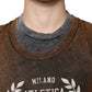 Dolce & Gabbana Brown Cotton Crew Neck Sleeveless T-shirt