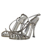 Dolce & Gabbana Silver Crystal Slingback KEIRA Sandals Shoes