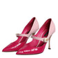 Dolce & Gabbana Two Tone Pink Leather Mary Jane Heels Pumps Shoes