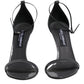 Dolce & Gabbana Grey Leather Ankle Strap Heel Sandals Shoes