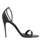Dolce & Gabbana Grey Leather Ankle Strap Heel Sandals Shoes