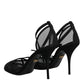 Dolce & Gabbana Black Mesh Ankle Strap Heels Pumps Shoes