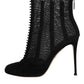 Dolce & Gabbana Black Mesh Stiletto Heels Ankle Boots Shoes