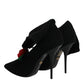 Dolce & Gabbana Black Stiletto Heels Mid Calf Boots Shoes