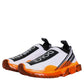 Dolce & Gabbana White Orange Slip On Sorrento Sneakers Shoes