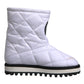 Dolce & Gabbana White Viscose Padded Mid Calf Boots Shoes