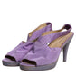 Dolce & Gabbana Purple Platform Slingback Heels Sandals Shoes