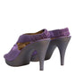 Dolce & Gabbana Purple Platform Slingback Heels Sandals Shoes