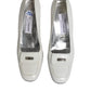 Dolce & Gabbana White Leather Block Heels Pumps Shoes