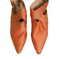 Dolce & Gabbana Orange Kitten Heels Slingback Sandals Shoes