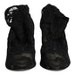 Dolce & Gabbana Black Lace Stretch Heels Mid Calf Boots Shoes