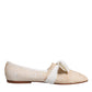 Dolce & Gabbana Beige Ribbon Fabric Ballerina Flats Shoes