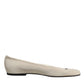 Dolce & Gabbana Beige Fabric Slip On Ballerina Flats Shoes