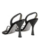 Dolce & Gabbana Black Chevron High Heels Sandals Shoes