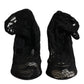 Dolce & Gabbana Black Lace Stretch Heels Mid Calf Boots Shoes