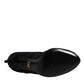 Dolce & Gabbana Black Lace Stretch Heels Mid Calf Boots Shoes