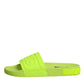 Dolce & Gabbana Green Rubber Slides Sandals Beachwear Shoes