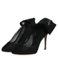 Dolce & Gabbana Black Nylon Mesh Sock Style Boots Shoes
