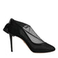 Dolce & Gabbana Black Nylon Mesh Sock Style Boots Shoes