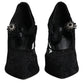 Dolce & Gabbana Black Lace Crystals Mary Jane Pumps Shoes