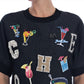 Dolce & Gabbana Enchanted Crystal Embellished Black Sweater