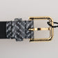 Dolce & Gabbana Elegant Chevron Leather Waist Belt