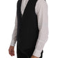 Dolce & Gabbana Elegant Gray Striped Wool Blend Vest