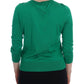 Dolce & Gabbana Embellished Green Silk Pullover Sweater