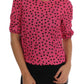 Dolce & Gabbana Chic Pink Polka Dotted Silk Blouse