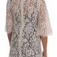 Dolce & Gabbana Elegant White Lace Embellished Mini Blouse