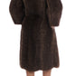 Dolce & Gabbana Elegant Brown Raccoon Fur Knee-Length Coat