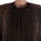 Dolce & Gabbana Elegant Brown Raccoon Fur Knee-Length Coat