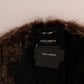 Dolce & Gabbana Elegant Brown Raccoon Fur Knee-Length Coat