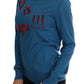 Dolce & Gabbana Blue Silk Sequined Capri Pullover Sweater