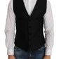 Dolce & Gabbana Elegant Polka Dot Black Dress Vest