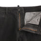 GF Ferre Elegant Black Cotton Corduroy Pants