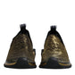 Dolce & Gabbana Gold Glitter Leopard Sorrento Sneakers Shoes