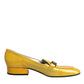 Dolce & Gabbana Yellow Leather Logo Plaque Slip On Mocassin Shoes