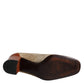 Dolce & Gabbana Beige Brown Leather Block Heels Pumps Shoes