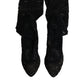 Dolce & Gabbana Black Stretch Socks Taormina Lace Boots Shoes