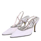 Dolce & Gabbana White Strass Crystal Slingbacks Pumps Shoes