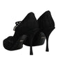 Dolce & Gabbana Black Lace Crystals Mary Jane Pumps Shoes