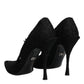 Dolce & Gabbana Black Lace Crystals Mary Jane Pumps Shoes