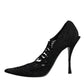 Dolce & Gabbana Black Lace Crystals Mary Jane Pumps Shoes