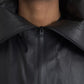 Bottega Veneta Black Leather Hooded Men Trenchcoat Jacket