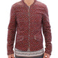 Dolce & Gabbana Exclusive Boxer Print Bordeaux Leather Jacket