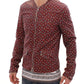 Dolce & Gabbana Exclusive Boxer Print Bordeaux Leather Jacket